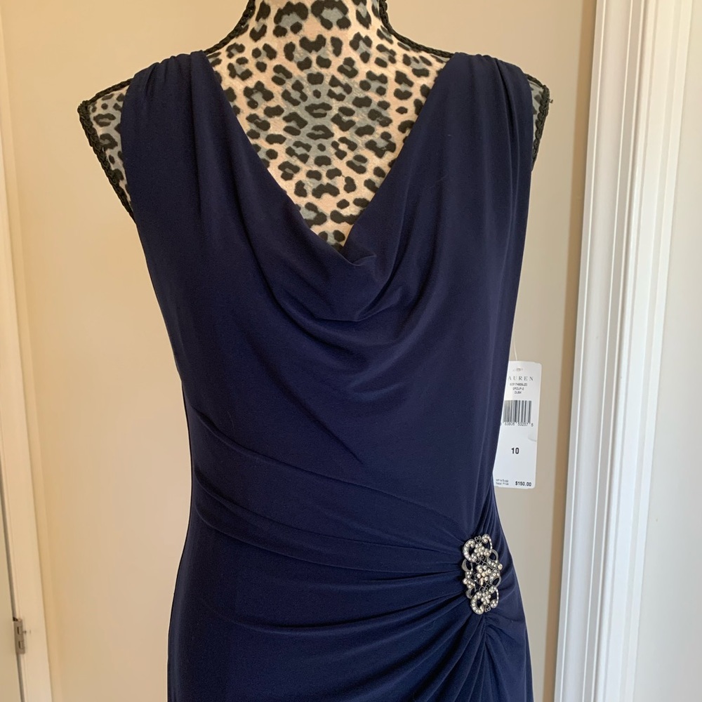 Lauren Ralph Lauren Navy Blue Evening Gown.  NWT.